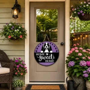 Home Sweet Home Dog Wooden Door