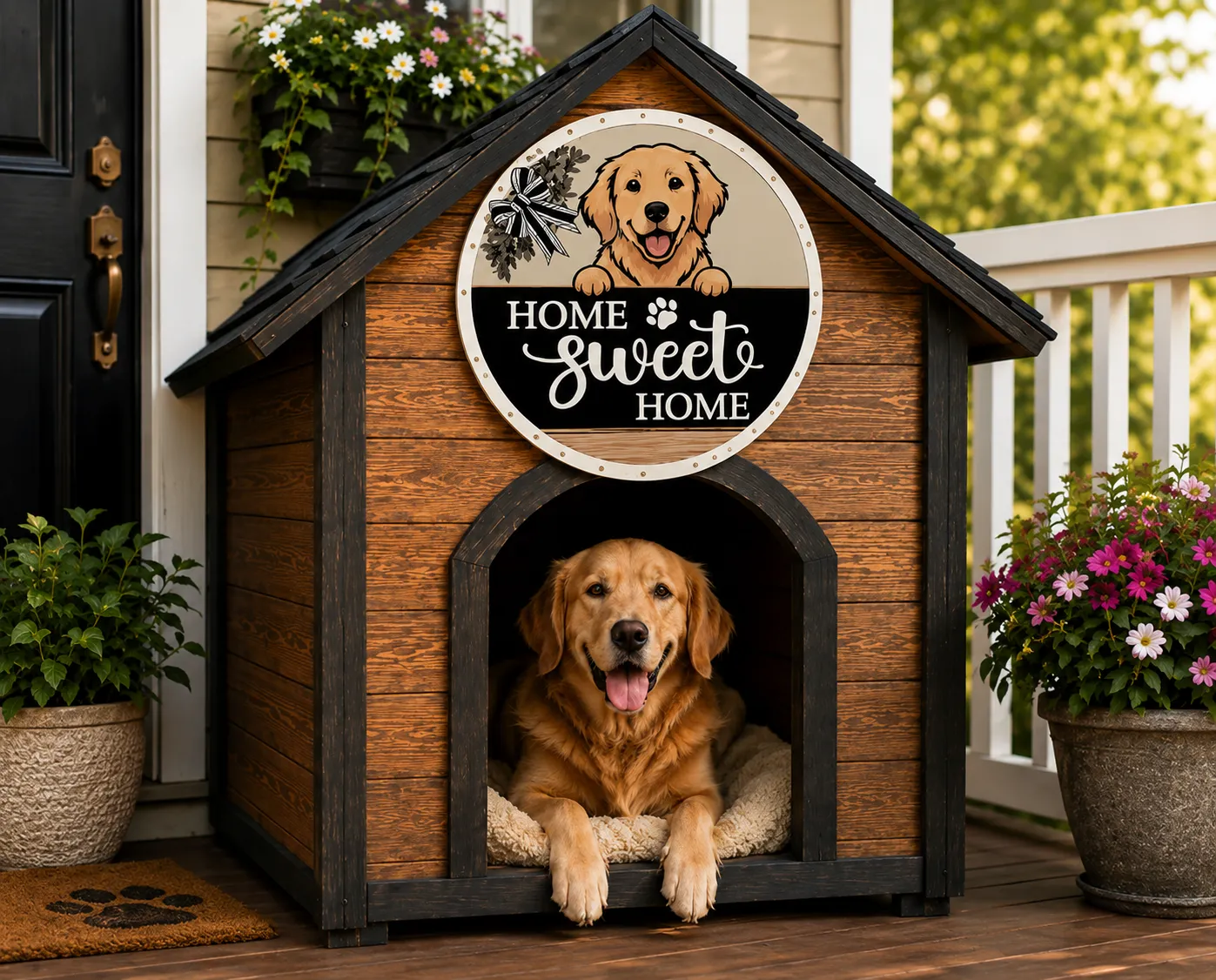 Home Sweet Home Dog Wooden Sign