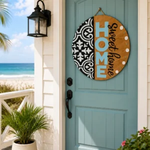 Home Sweet Home Wooden Door Sign.