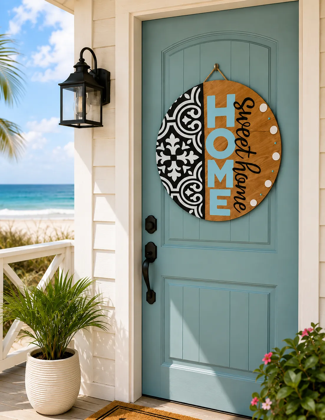 Home Sweet Home Wooden Door Sign.